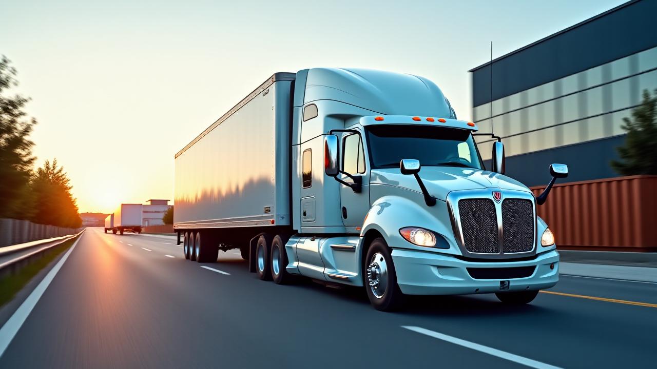 SK Trucking heavy-duty vehicle navigating a regional distribution route near North Charleston